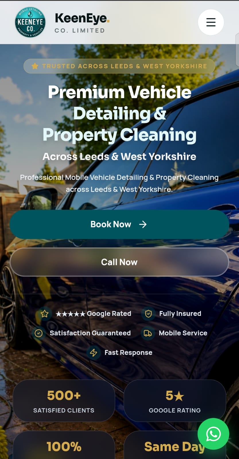 KeenEye Co. Ltd website shown on a mobile phone